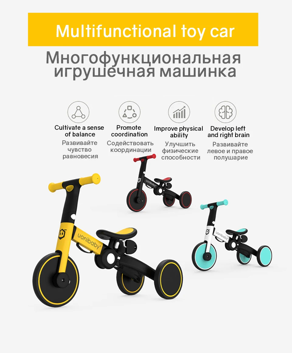 Triciclo infantil, dobrável, para bebês 1-6 anos