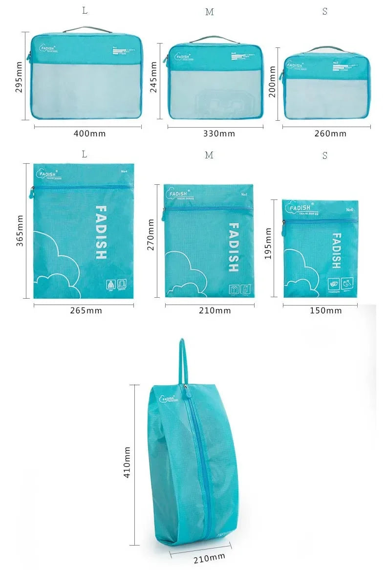 Conjunto de peças organizador de viagem