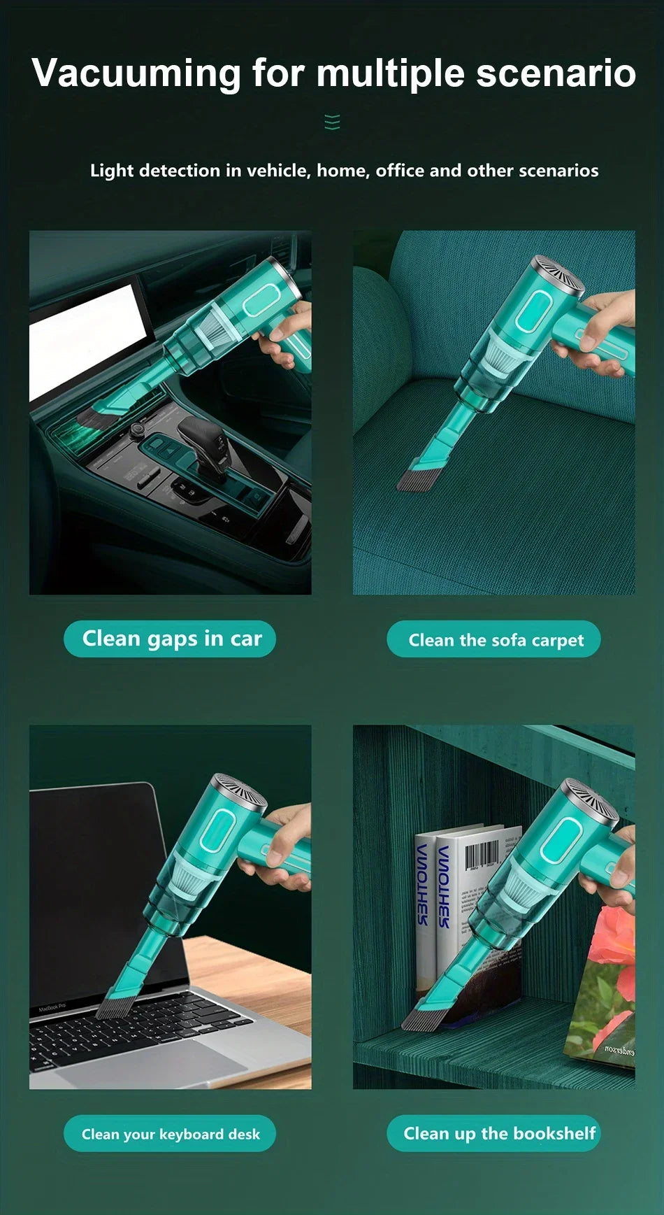 Aspirador de carro portátil sem fio