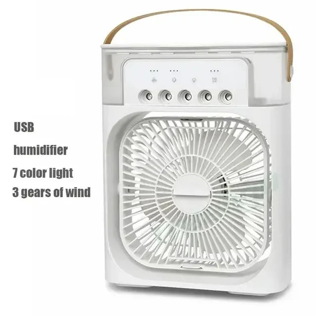 Ventilador e umidificador de ar com luzes led