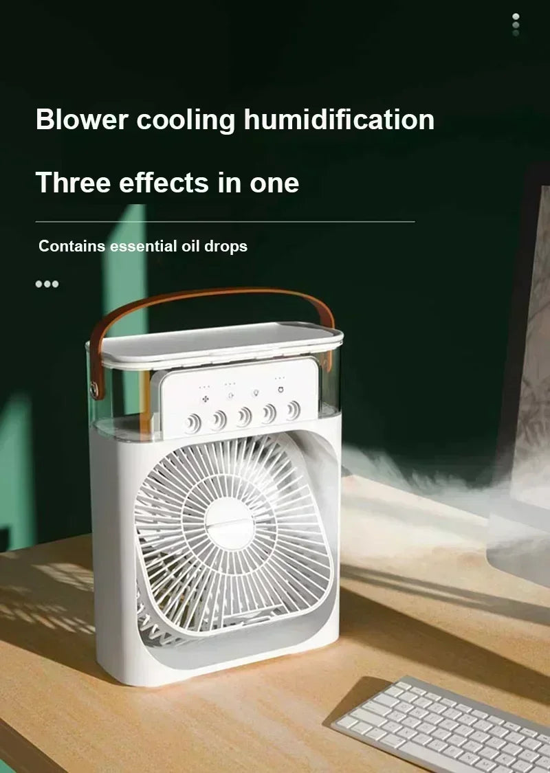 Ventilador e umidificador de ar com luzes led