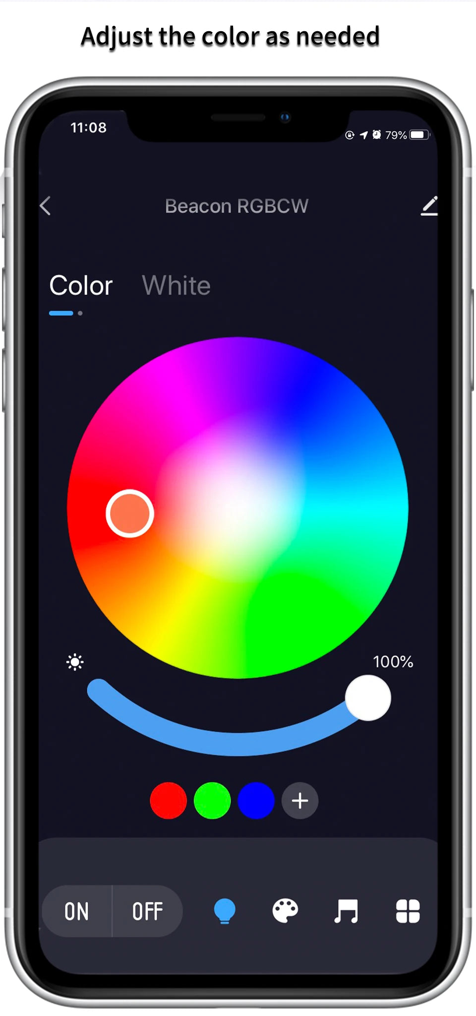Lâmpada LED inteligente, luz regulável no app