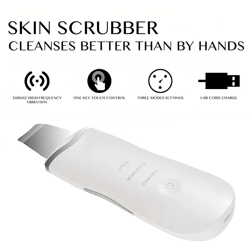 Esfoliante ultrassônico, limpador facial, pá esfoliante