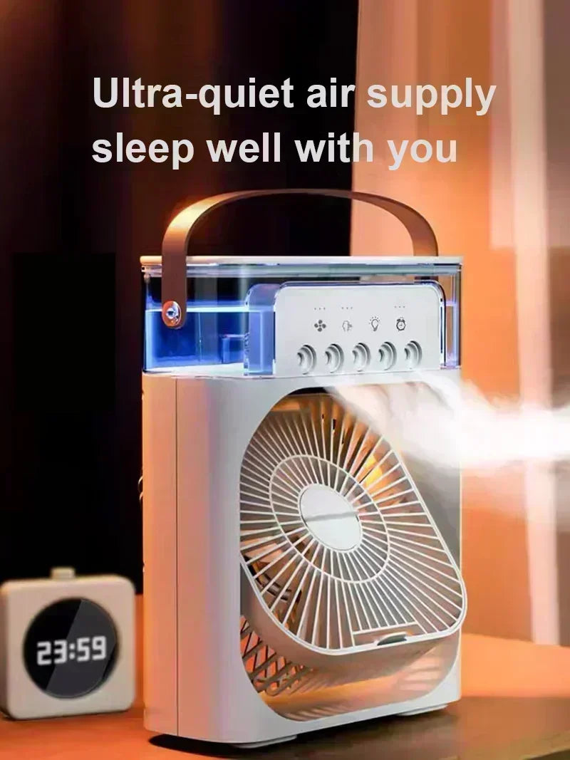 Ventilador e umidificador de ar com luzes led
