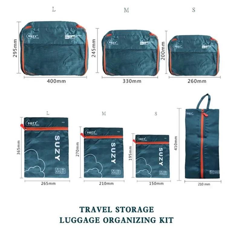 Conjunto de peças organizador de viagem