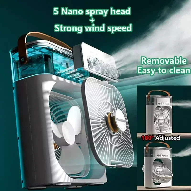 Ventilador e umidificador de ar com luzes led