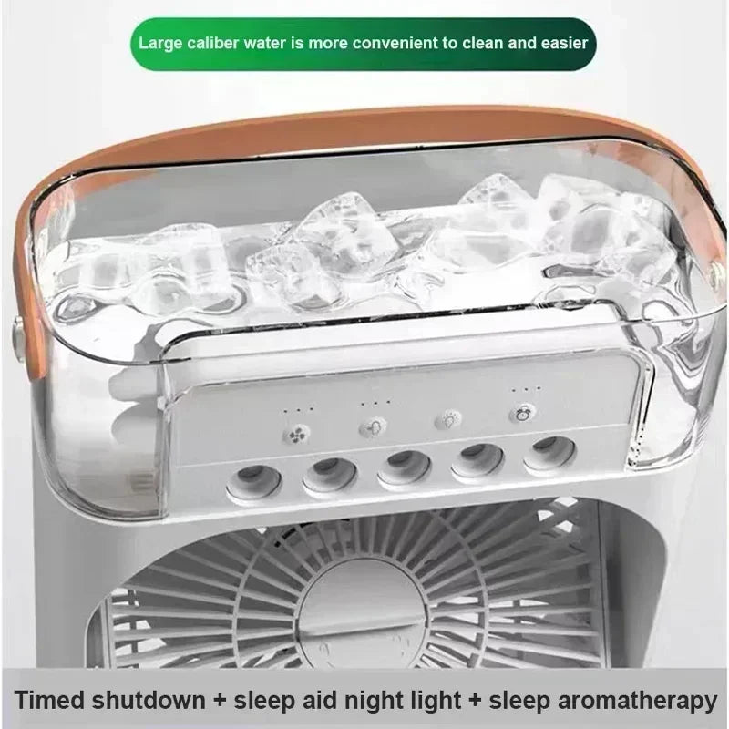 Ventilador e umidificador de ar com luzes led