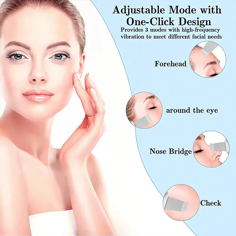 Esfoliante ultrassônico, limpador facial, pá esfoliante