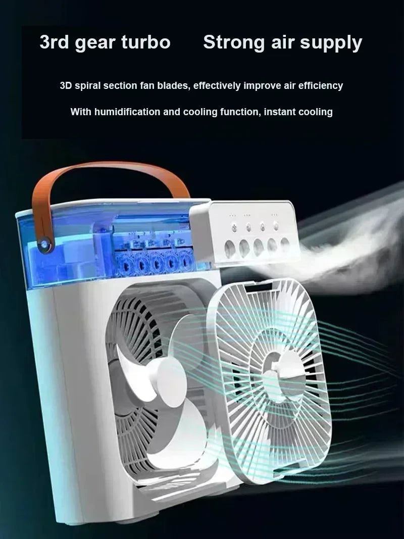 Ventilador e umidificador de ar com luzes led