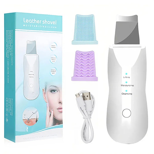 Esfoliante ultrassônico, limpador facial, pá esfoliante