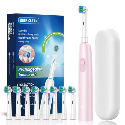 Escova de dentes elétrica rotativa, recarregável. Higiêne completa.