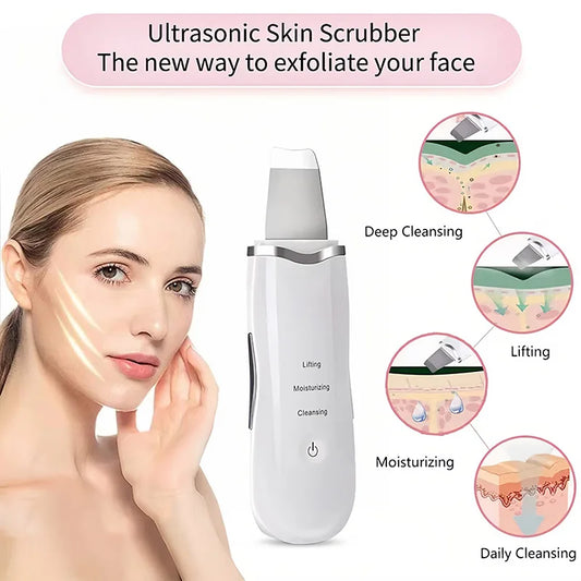 Esfoliante ultrassônico, limpador facial, pá esfoliante