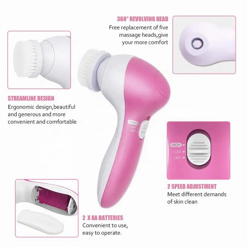 Escova elétrica de limpeza facial. Retira maquiagem, cuidados com a pele