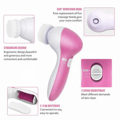 Escova elétrica de limpeza facial. Retira maquiagem, cuidados com a pele