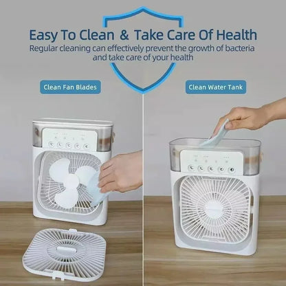 Ventilador e umidificador de ar com luzes led