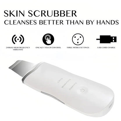 Esfoliante ultrassônico, limpador facial, pá esfoliante