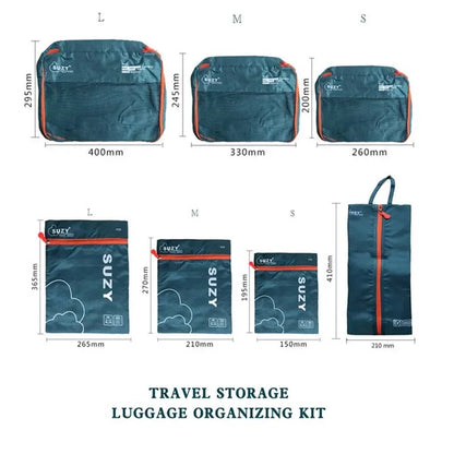 Conjunto de peças organizador de viagem