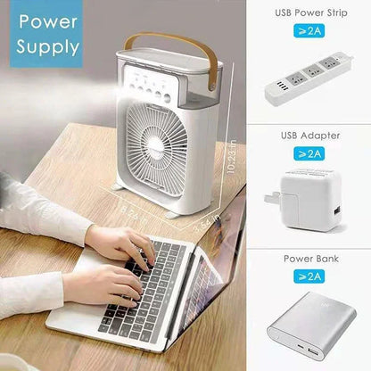 Ventilador e umidificador de ar com luzes led